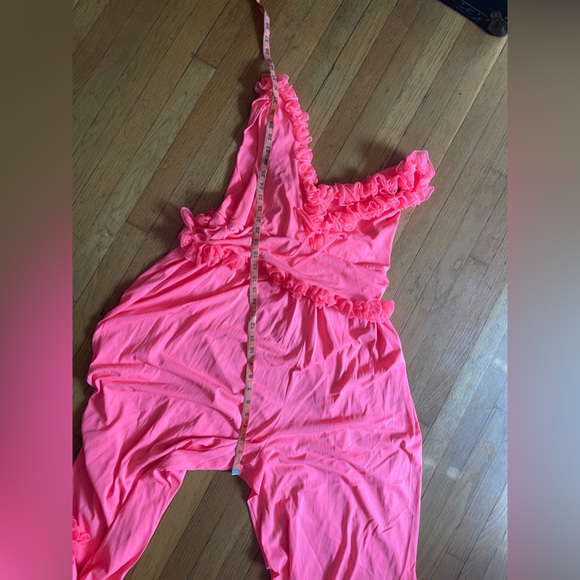 60s Vintage Hot Pink Nylon Jumpsuit - Picture 5 of 8